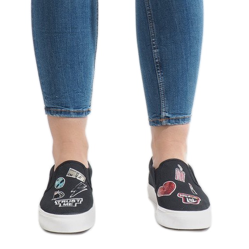 Baskets à enfiler noires NB102P le noir 1