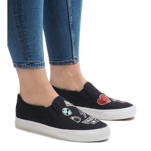 Baskets à enfiler noires NB102P 2