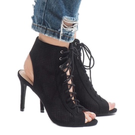 Bottes ouvertes noires sur un talon 1610-22 le noir 4