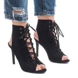 Bottes ouvertes noires sur un talon 1610-22 le noir 3