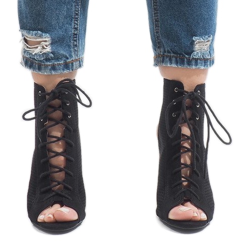 Bottes ouvertes noires sur un talon 1610-22 le noir 2