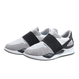 Baskets lycra grises R371 blanche 3