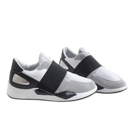 Baskets lycra grises R371 blanche 4
