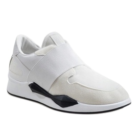 Baskets blanches en lycra R371 1