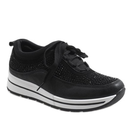 Baskets de sport noires sur la plateforme F-2831 le noir 1 Baskets de sport noires sur la plateforme F-2831 le noir 1