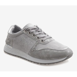 Baskets de sport grises avec une étoile XSM101-19 1