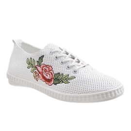 Baskets blanches avec une fleur FC221-9 1