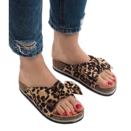 Chaussons léopard avec un nœud N-33 brun 3