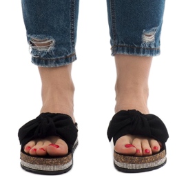 Chaussons noirs à nœud N-33 2