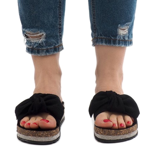 Chaussons noirs à nœud N-33 2