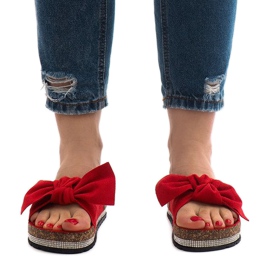Chaussons rouges à nœud N-33 2