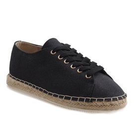 Espadrilles noires à lacets 831-1 1
