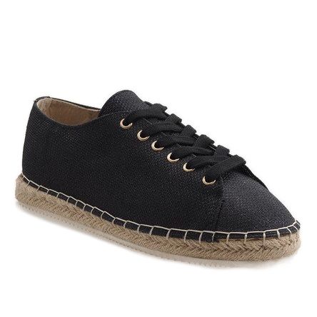 Espadrilles noires à lacets 831-1 le noir 1
