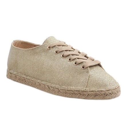 Espadrilles à lacets dorées 831-1 1