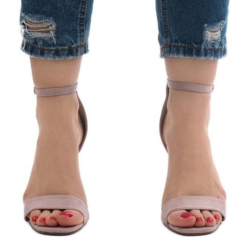 Sandales à talons hauts en daim violet SY-31P 2