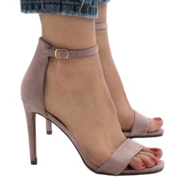 Sandales à talons hauts en daim violet SY-31P 4