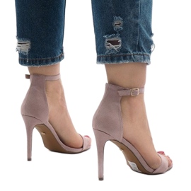 Sandales à talons hauts en daim violet SY-31P 5