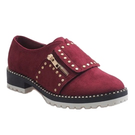 Chaussures à enfiler marron avec clous U-6249 rouge 1