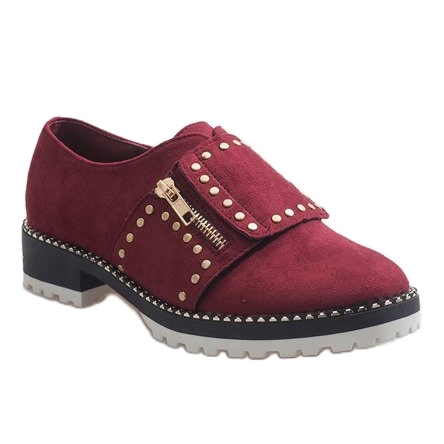 Chaussures à enfiler marron avec clous U-6249 rouge 1