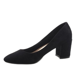 Escarpins en daim noir sur le pilier D-1228 le noir 2