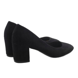 Escarpins en daim noir sur le pilier D-1228 le noir 4