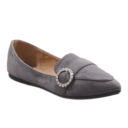 Mocassins gris de ballerines DY-01 1 Mocassins gris de ballerines DY-01 1