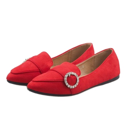 Mocassins ballerines rouges DY-01 1 Mocassins ballerines rouges DY-01 1