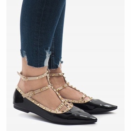 Ballerines laquées noires 127-12 2