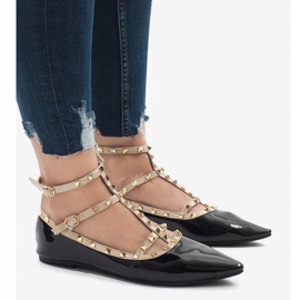 Ballerines laquées noires 127-12 1