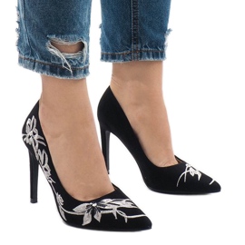 Escarpins en daim noir 16032-18 2