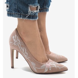 Escarpins en daim rose 16032-18 3