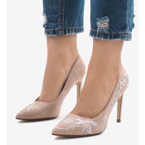 Escarpins en daim rose 16032-18 1