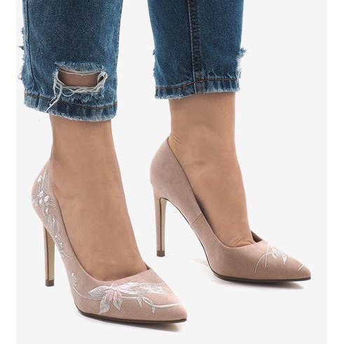 Escarpins en daim rose 16032-18 2