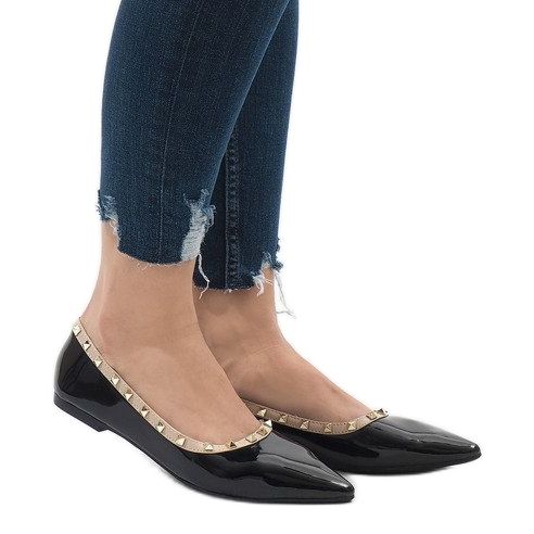 Ballerines noires à clous 127-16 1