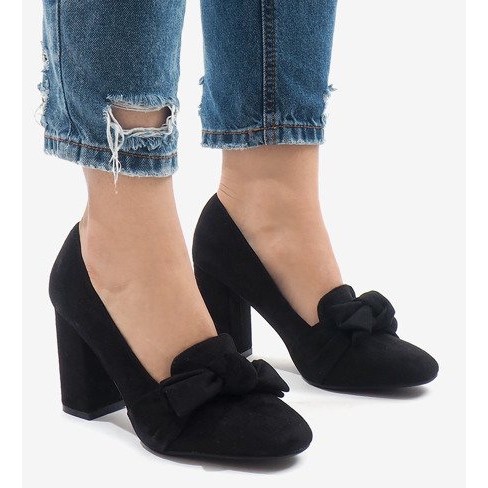 Escarpins en daim noir sur le montant N510 le noir 2