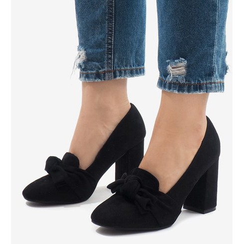 Escarpins en daim noir sur le montant N510 le noir 1