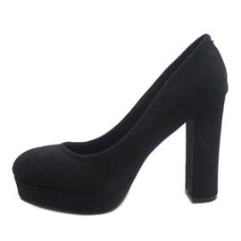 Escarpins en daim noir sur le pilier 12225-2 le noir 2