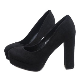 Escarpins en daim noir sur le pilier 12225-2 le noir 3