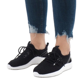 Chaussures de sport en maille noire G8347-1 1