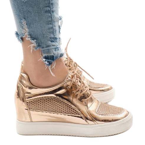 Baskets Ajourées Laquées Champagne WW055A jaune 1