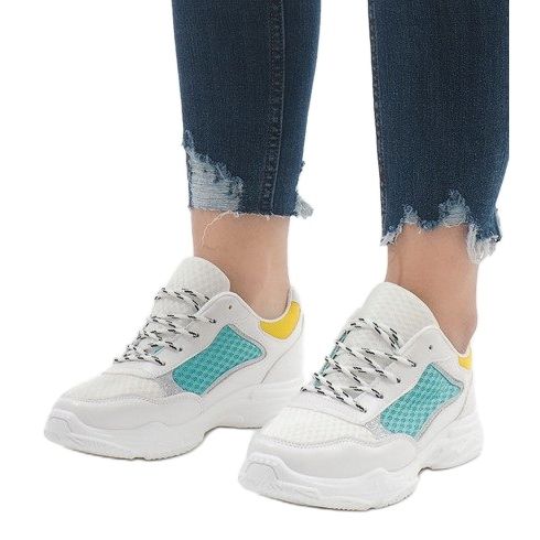 Chaussures de sport à la mode multicolores YM-31 L.GREEN blanc vert 1