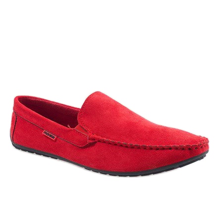 Chaussures basses élégantes rouges Mocassins AB96K-2 1
