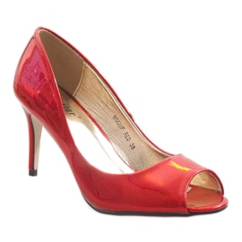 MM09P pompes ouvertes miroir rouge 1
