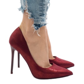 Talons hauts classiques marron AT-0596-L rouge 2