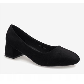 Escarpins en daim noir sur le montant H343-1 1