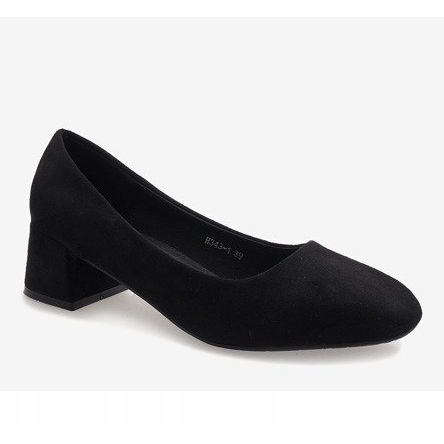 Escarpins en daim noir sur le montant H343-1 1