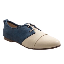 Chaussures de jazz Oxford beige 2 bleu marin 1