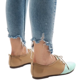 Chaussures de jazz ajourées menthe Richelieu 2 brun vert 1