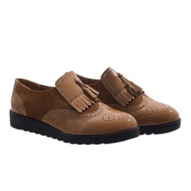 Chaussures de jazz camel chaussures en daim TL-63 brun 4