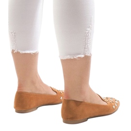 Mocassins camel ballerines F3262 brun 3